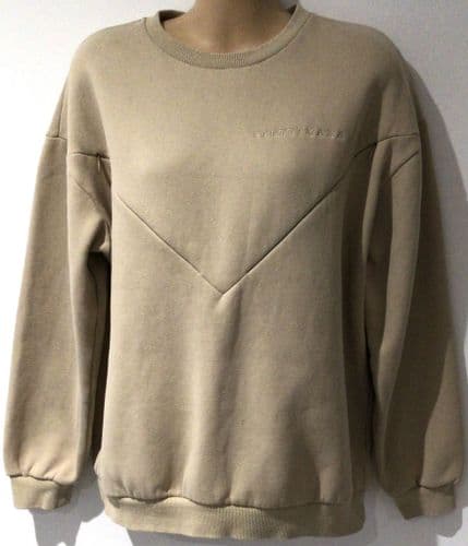 PRETTY MAMA SAND OVERSIZED NURSING SWEATSHIRT SIZE XS 8-12