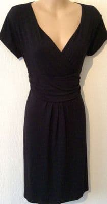 PURPLESS BLACK CROSS OVER MATERNITY/NURSING TUNIC DRESS NEW SIZE 12