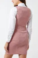 QED PINK CORD ZIP THOUGH PINAFORE DRESS NEW SIZES 8-16