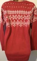 RED FAIRISLE CHRISTMAS KNIT CARDIGAN NEW SIZES 12-20