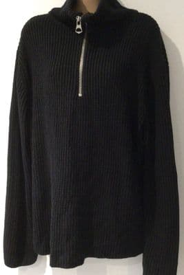 RIVER ISLAND CHUNKY KNIT ZIP NECK JUMPER SIZE M 12/14