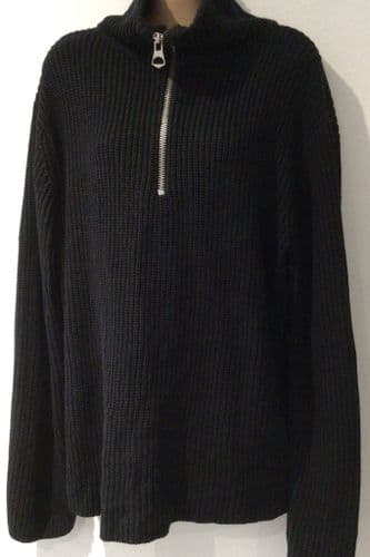 RIVER ISLAND CHUNKY KNIT ZIP NECK JUMPER SIZE M 12/14