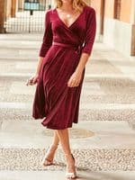 RUBY VELVET WRAP OCCASION DRESS NEW SIZES 6-20