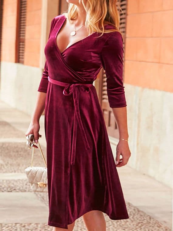 RUBY VELVET WRAP OCCASION DRESS NEW SIZES 6-20