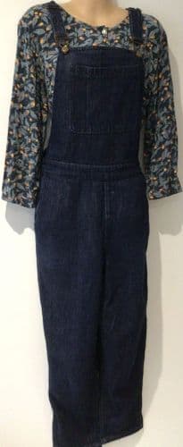 SEASALT CORNWALL METALCRAFT NAVY DENIM DUNGAREES SIZE 12