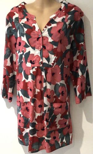 SEASALT POPPY ORGANIC COTTON SHIRT/TUNIC TOP NEW SIZE 14