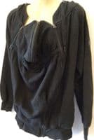 SERAPHINE BLACK 3 IN 1 BABY WEARING ZIP HOODIE JACKET M 12-14