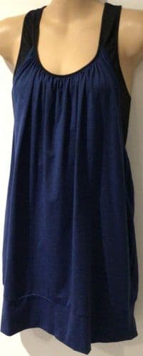 SERAPHINE BLACK/BLUE ACTIVE WEAR CAMISOLE VEST TOP SIZE M 12