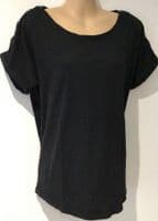 SERAPHINE BLACK COTTON POPPER NURSING TOP SIZE S 10/12
