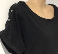 SERAPHINE BLACK COTTON POPPER NURSING TOP SIZE S 10/12