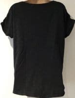 SERAPHINE BLACK COTTON POPPER NURSING TOP SIZE S 10/12