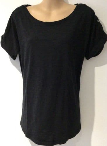 SERAPHINE BLACK COTTON POPPER NURSING TOP SIZE S 10/12