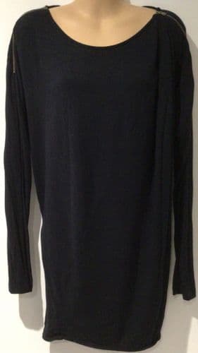 SERAPHINE BLACK LONG SLEEVED ZIP NURSING TOP SIZE M 12/14