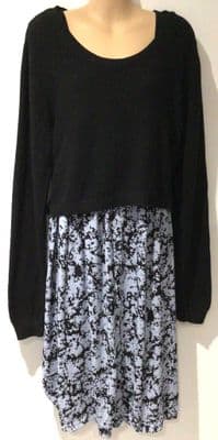 SERAPHINE BLACK/PALE BLUE 2 PIECE NURSING JUMPER DRESS SIZE 20