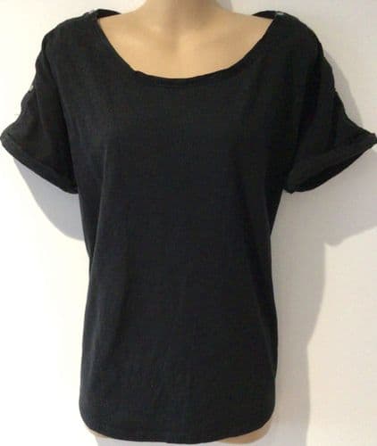 SERAPHINE BLACK POPPER NURSING T-SHIRT SIZE M 12-14