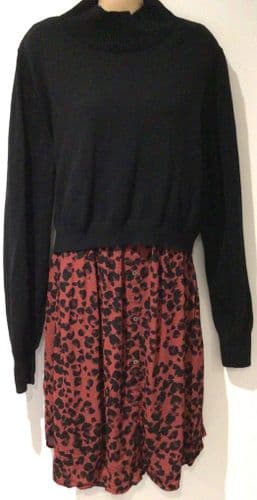 SERAPHINE BLACK/RED 2 PIECE NURSING JUMPER DRESS SIZE 14