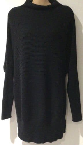 SERAPHINE BLACK RIBBED SIDE POPPER JUMPER SIZE M 14-16