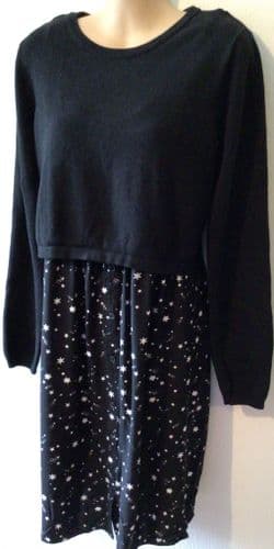 SERAPHINE BLACK STAR 2 PIECE NURSING JUMPER DRESS SIZE 10