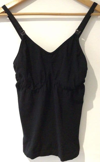 SERAPHINE BLACK UNDERWEAR NURSING VEST TOP SIZE S 8/10