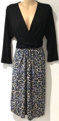 SERAPHINE BLACK WRAP TOP NURSING DRESS SIZE 14