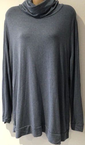 SERAPHINE BLUE ROLL NECK POPPER NURSING TOP SIZE L 14-18