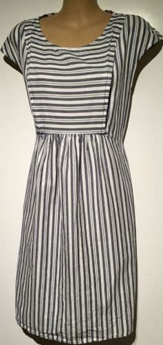 SERAPHINE COTTON BLUE STRIPED NURSING/MATERNITY DRESS SIZE 14