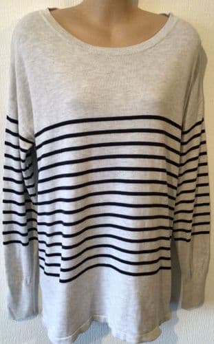 SERAPHINE CREAM STRIPE RELAXED FIT NURSING JUMPER SIZE XS 8-12