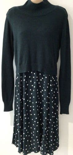 SERAPHINE DARK GREEN KNIT 2 PIECE LONG NURSING JUMPER DRESS SIZE 12