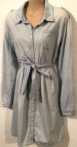 SERAPHINE DENIM MATERNITY & NURSING TIE BELTED SHIRT DRESS SIZE 8