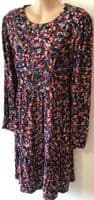 SERAPHINE FLORAL LONG SLEEVE ZIP NURSING MIDI DRESS SIZE 14