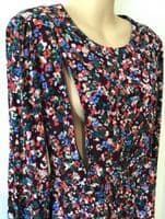 SERAPHINE FLORAL LONG SLEEVE ZIP NURSING MIDI DRESS SIZE 14
