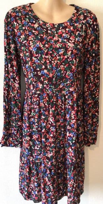 SERAPHINE FLORAL LONG SLEEVE ZIP NURSING MIDI DRESS SIZE 14