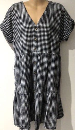 SERAPHINE GINGHAM CHEESECLOTH MATERNITY & NURSING DRESS SIZE 14