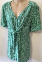 SERAPHINE GREEN FLORAL TIE FRONT NURSING BLOUSE TOP SIZE 10
