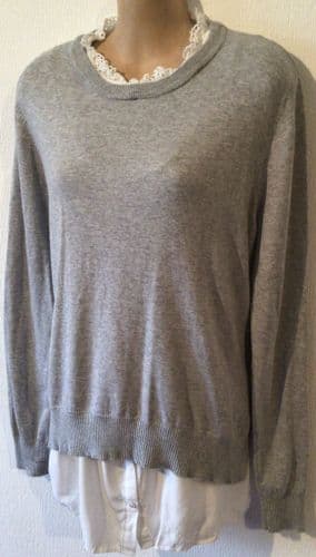 SERAPHINE GREY 2 PIECE NURSING JUMPER TOP SIZE XS 6/8
