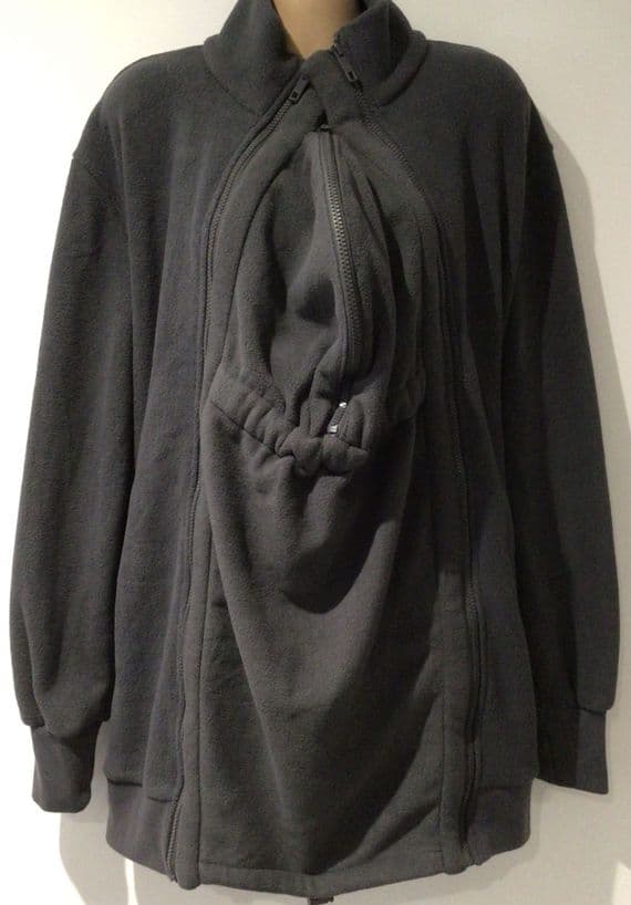 SERAPHINE GREY 3 IN 1 BABY WEARING ZIP FLEECE JACKET SIZE 14