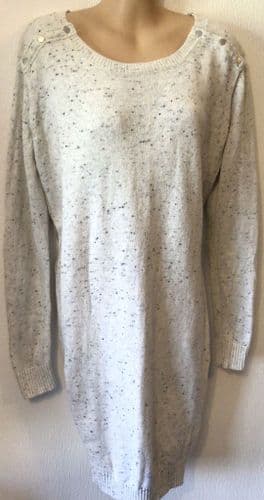 SERAPHINE GREY MARL LONG KNIT NURSING JUMPER DRESS SIZE M 12-14