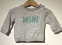 SERAPHINE GREY NURSING MAMA SWEATER SIZE M 12/14 + TWINNING BABY TOP AGE 0-6m