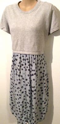 SERAPHINE GREY & PALE BLUE 2 PIECE LONG NURSING JUMPER DRESS SIZE 12