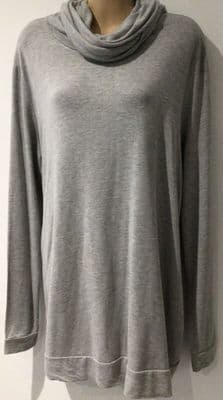 SERAPHINE GREY POPPER SIDE ROLL NECK NURSING TOP SIZE L 16/18