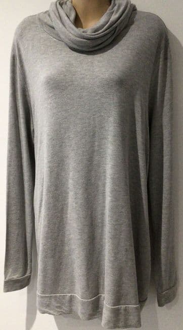 SERAPHINE GREY POPPER SIDE ROLL NECK NURSING TOP SIZE L 16/18