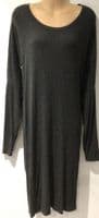 SERAPHINE GREY RIBBED POPPER RELAXED FIT TUNIC DRESS SIZE L 16-18