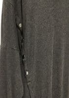 SERAPHINE GREY RIBBED POPPER RELAXED FIT TUNIC DRESS SIZE L 16-18