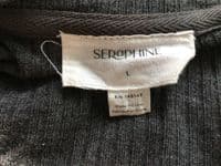 SERAPHINE GREY RIBBED POPPER RELAXED FIT TUNIC DRESS SIZE L 16-18