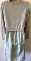 SERAPHINE GREY/SAGE 2 PIECE NURSING JUMPER DRESS SIZE 14