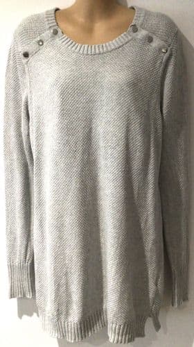SERAPHINE GREY TEXTURED KNIT LONG JUMPER SIZE M 12