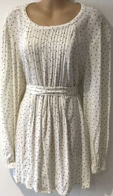 SERAPHINE IVORY SPOT MATERNITY/NURSING BLOUSE TOP SIZE 16