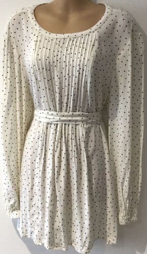 SERAPHINE IVORY SPOTTY MATERNITY/NURSING BLOUSE TOP SIZE 12