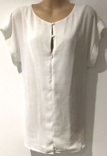 SERAPHINE IVORY ZIP SHORT SLEEVE NURSING BLOUSE TOP SIZE 12