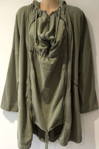 SERAPHINE KHAKI 3 IN 1 BABY WEARING ZIP HOODIE JACKET SIZE L 14-18